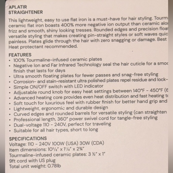 🌹L'ange Blush Pink Hair Straightener - Picture 2 of 9